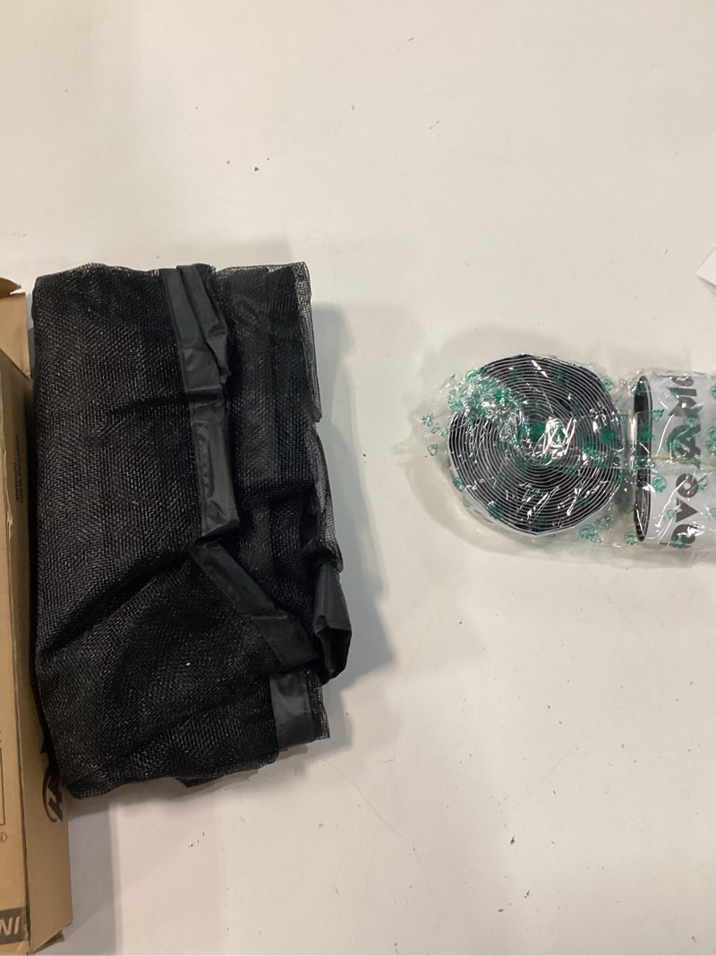 Condition photo showing Good Condition for mesh screen with magnetic closure-keeps bugs out let breeze in, heavy duty - pet and kid friendly, works with front, sliding doors (38 x 82 inch) fit door size 38 x 82 inch black