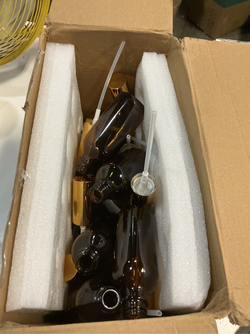 Condition photo showing As Is for tessco for you 20 pcs 30/60/100 ml glass spray bottles frosted empty perfume bottle atomizer refillable clear bottle with fine mist sprayer pump for room face travel business (amber,2 oz) 2 oz amber 20