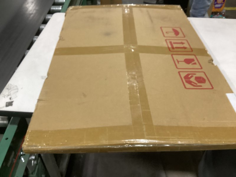 Condition photo showing New/Like New for Bathroom Mirror for Wall,36''x24'',Black Oval Mirror for Bedroom Entryway Bathroom, Metal Framed Vanity Mirror(36''x24'',Black) Oval Black 36"L x 24"W