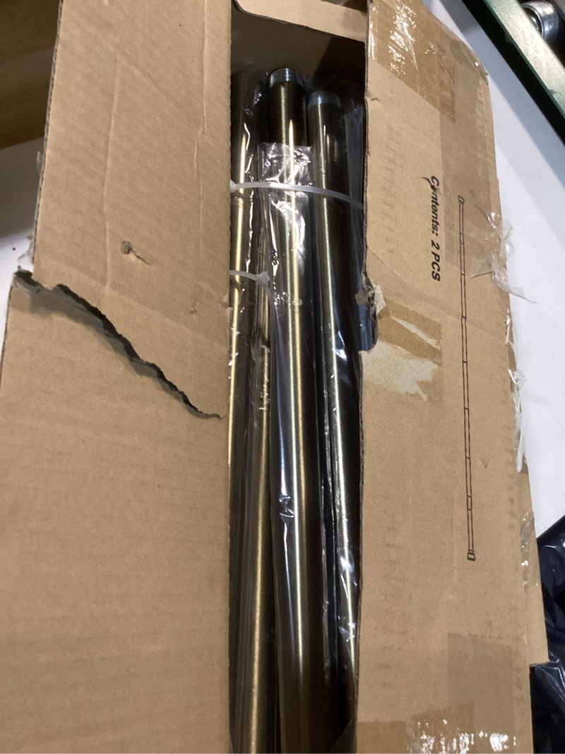 Condition photo showing As Is for Oneach 2-Pack Heavy Duty Curtain Rods for Windows 66 to 120 Inch, 1 Inch Pole Adjustable Curtain Rod Set with Easy Installation and Modern Design (Antique Gold, 16 to 120 Inch) 017 Antique Gold 16"-120"|2 Pack