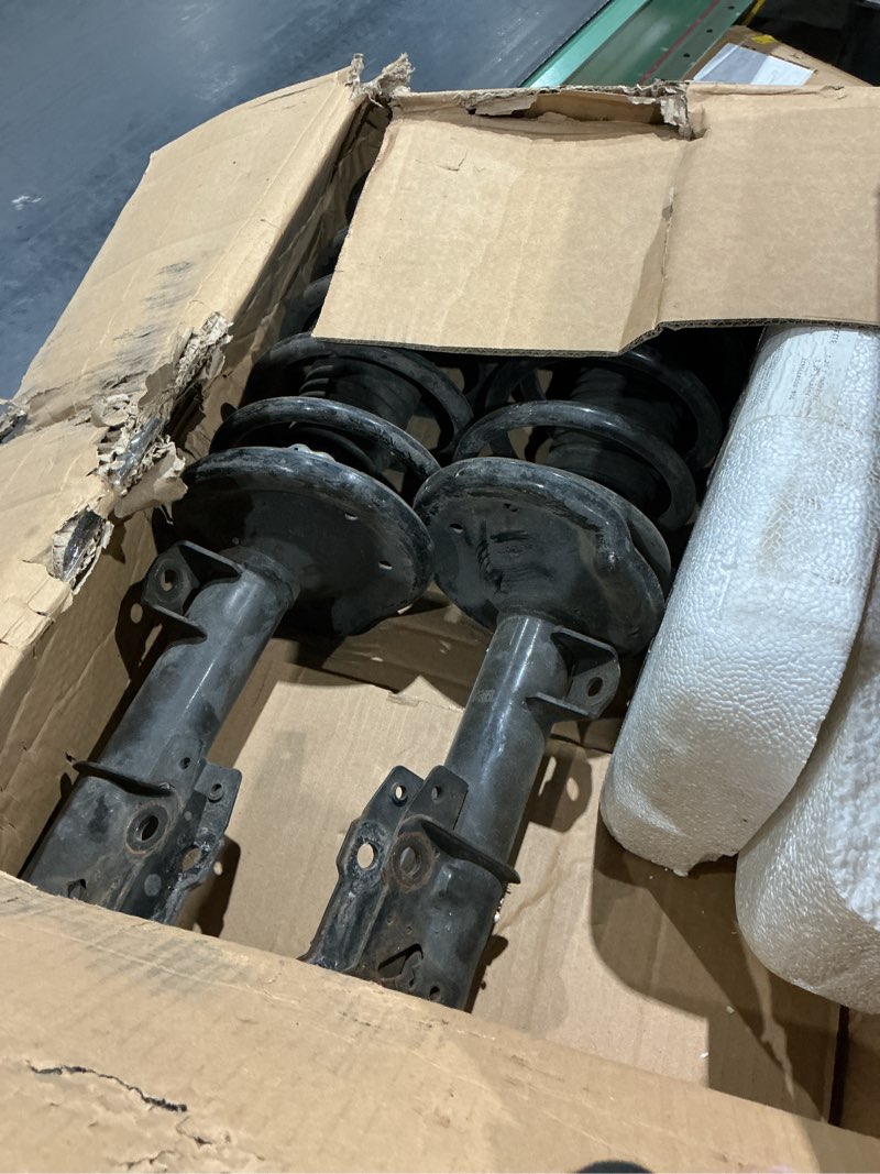 Condition photo showing As Is for detroit axle - front right strut for 2004-2012 chevy malibu pontiac g6 saturn aura 2005 2006 2007 2008 2009 2010 2011 passenger side strut w/coil spring replacement suspension