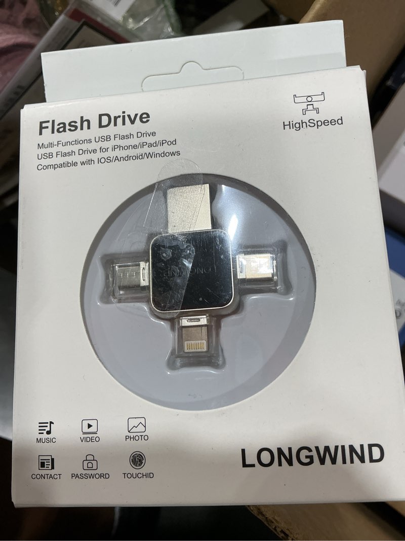 Condition photo showing New/Like New for photo stick flash drive,longwind 512gb usb 3.0 high speed thumb drive,usb memory stick portabl external easy backup photo storage for phone/android/pc/laptop/tablet (gray)