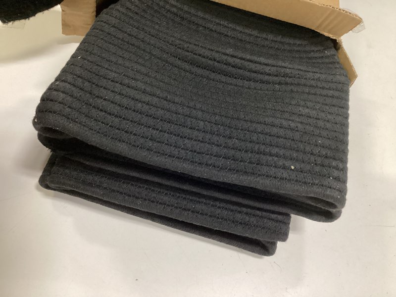 Condition photo showing Good Condition for CubesLand Cute Black Basket Bins,Small Woven Storage Baskets for Shelf,Baby Nursery Basket Bin,Cube Organizer Basket Bin,Soft Toys Storage Basket,Home Decor Organization Bins 12 x 8 x 5 inches Black 2pcs-Small Basket