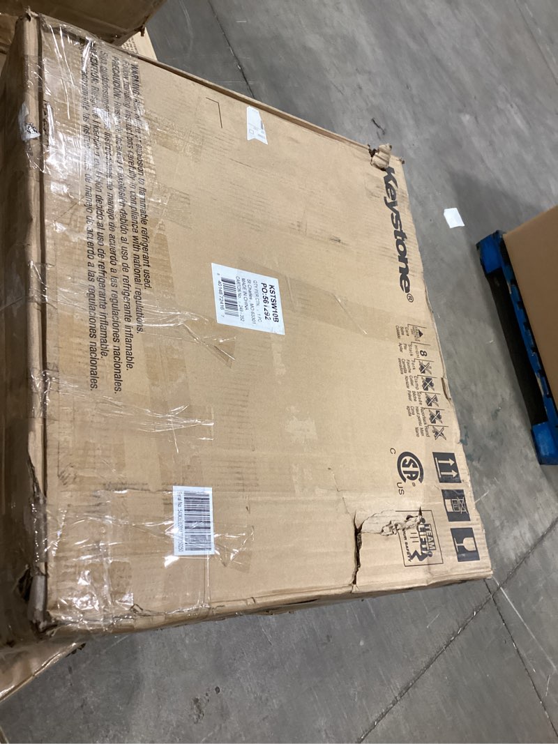 Condition photo showing As Is for keystone 10,000 btu slider window air conditioner and dehumidifier, 115v air conditioner window unit for bedroom, living room, and small-medium sized rooms up to 450 sq.ft, 4-way air direction control bright white 10000 btu