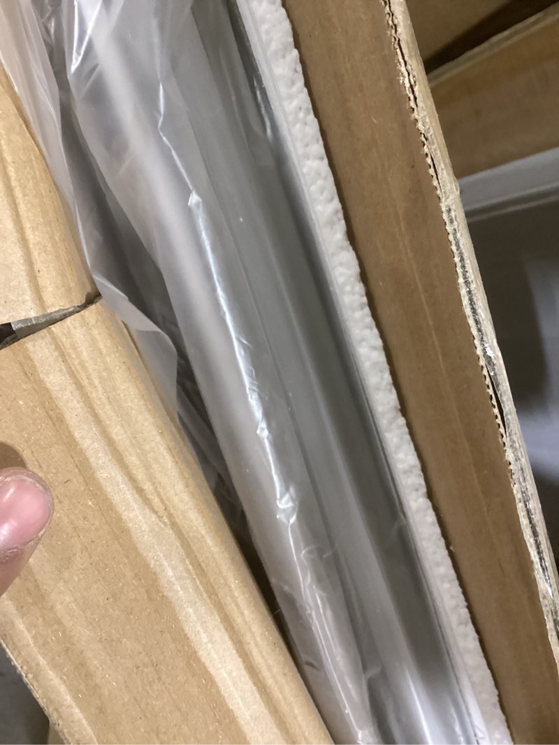 Condition photo showing New/Like New for Hasipu 28''x 20'' Bathroom Mirror with Lights, Anti-Fog, Dimmable, Home Gym Mirror Bathroom Mirrors for Over Sink Wall, Memory Function, Tempered Glass, Shatter-Proof, Wall Mounted Framed Led Gym Mirror 19.7"L x 27.5"W