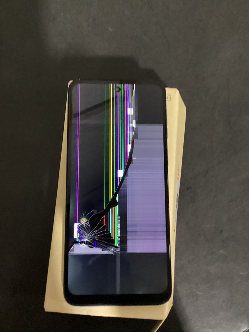 Condition photo showing As Is for screen display damaged consumer cellular motorola moto g play 2024 (64gb) - sapphire blue