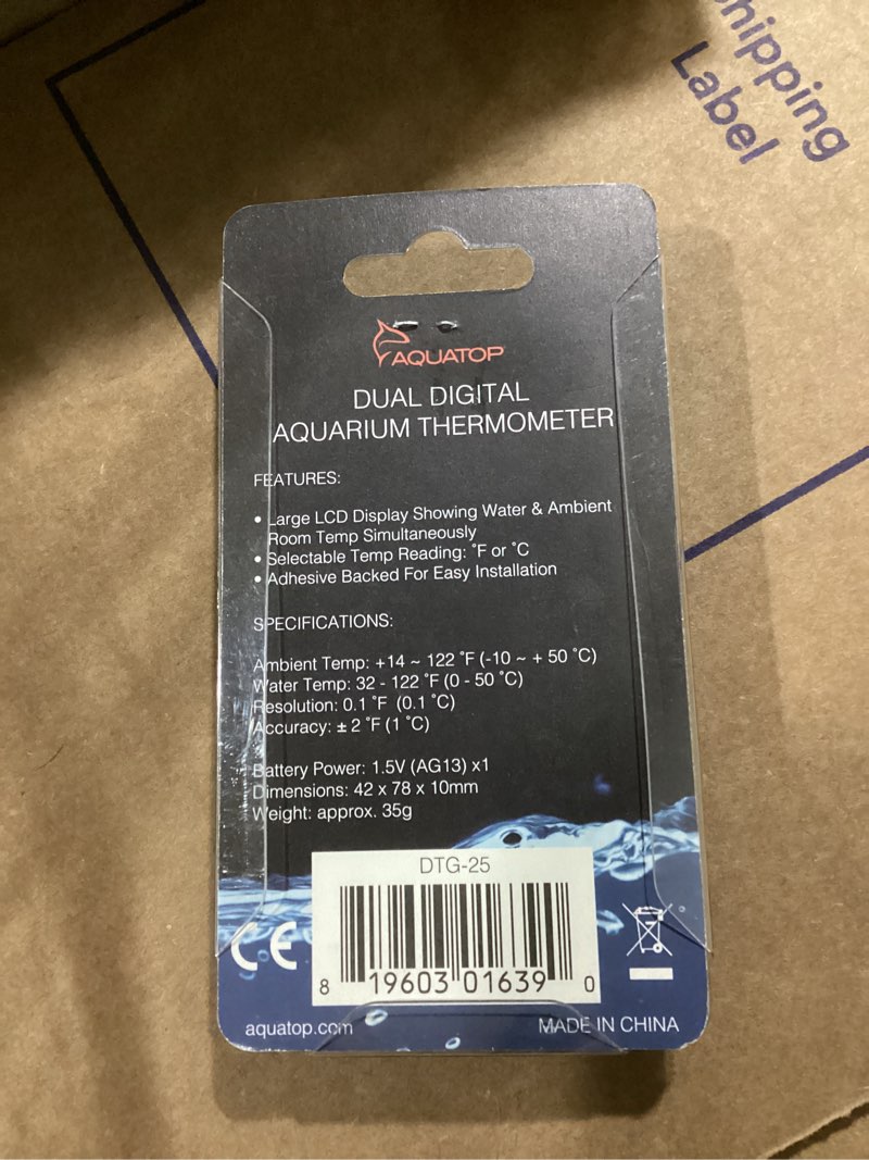Condition photo showing New/Like New for (Bidding on 2 ) Auatop Dual digital aquarium thermometer