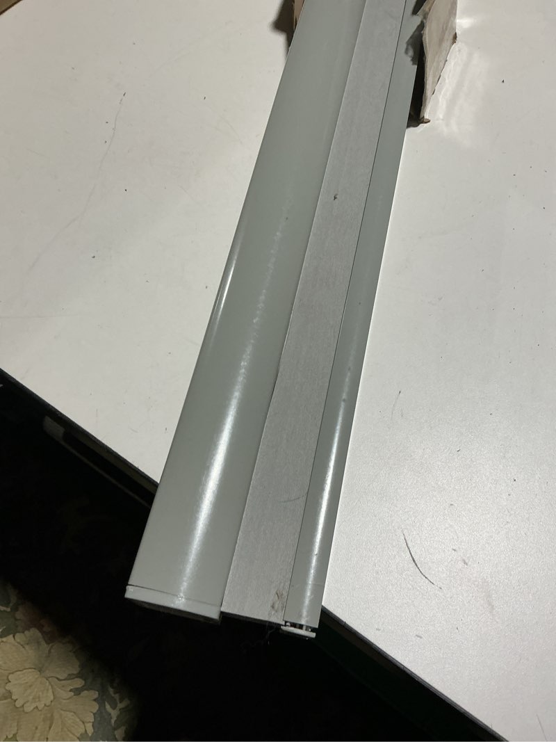 Condition photo showing As Is for Joydeco No Tools No Drill Window Blinds for Indoor Windows, Blackout Shades Cellular Shades Cordless, No Drill Blinds for Windows, Window Shades for Home, Bedrooms, Doors (White, 35" W x 64" H) White - No Drill Design 35"W x 64"H