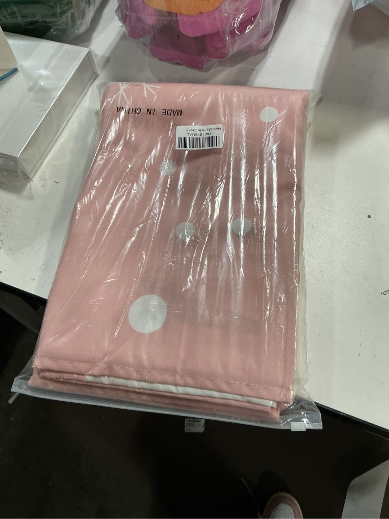 Condition photo showing Good Condition for Libaoge Pink Christmas Curtains for Living Room 2 Panels Set Lovely Pink Santa Claus Window Curtains Gold White Snowflake Curtains Light Filtering Top Grommet Drapes for Bedroom Sliding Door 84"Wx84"L 42"W x 84"L (Pack of 1) Santa Clauslbh1636