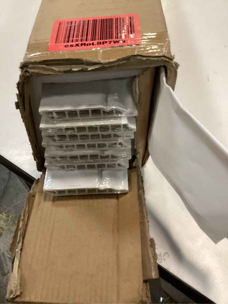 Condition photo showing Good Condition for Art3d Wall Baseboard Molding Trim 8-Pack of 56 x 3.2 in., High Impact Polystyrene Skirting Board - Installed with Glue - White White-1