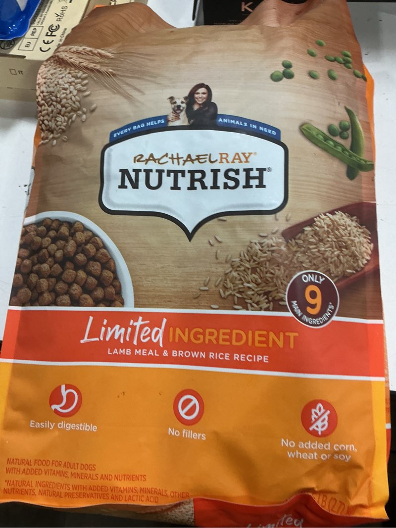 Condition photo showing New/Like New for (BB. Mar 14- 2026) Rachael Ray Nutrish Limited Ingredient Diet Lamb Meal & Brown Rice Recipe, Lamb Meal & Rice, 6.00 Pound (Pack of 1) (Packaging Design May Vary) Lamb Meal & Brown Rice 6 Pound (Pack of 1)