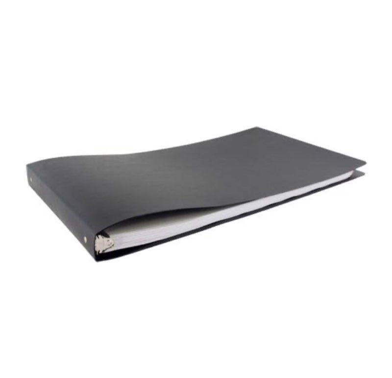 11x17 Binder Poly Panel Featuring a 1" Round Ring Black