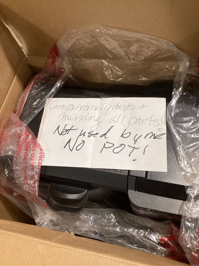 Condition photo showing As Is for ninja specialty coffee maker, hot & iced coffee, 6 brew styles, 8 sizes, small cup to travel mug, 10-cup carafe, fold-away frother, permanent filter, removable reservoir, black, cm401 10 cup