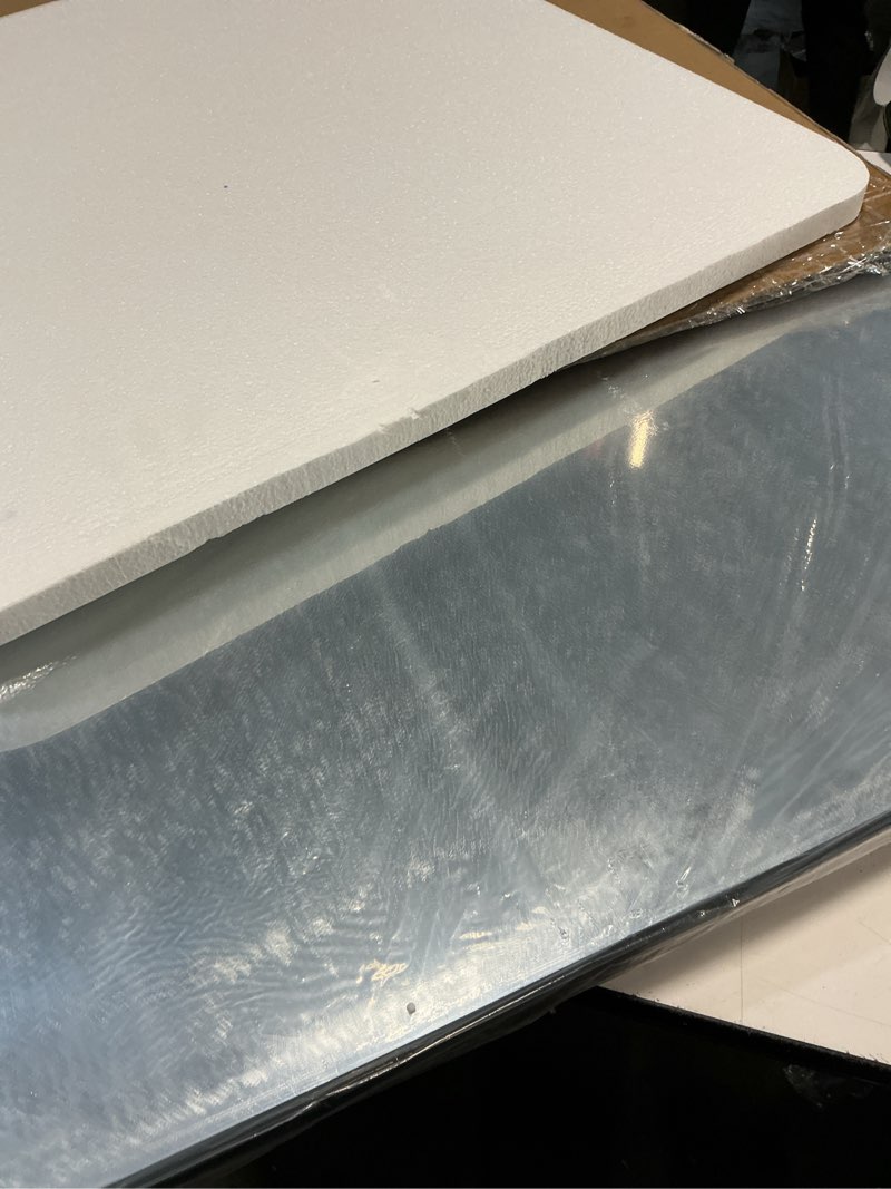 Condition photo showing Good Condition for Wall Mount Mirror for Bathroom, Brushed Black Metal Framed Rounded Corner Square Rectangular Vanity Mirror (30" x 30", Black) 30"L x 30"W Rectangle Black