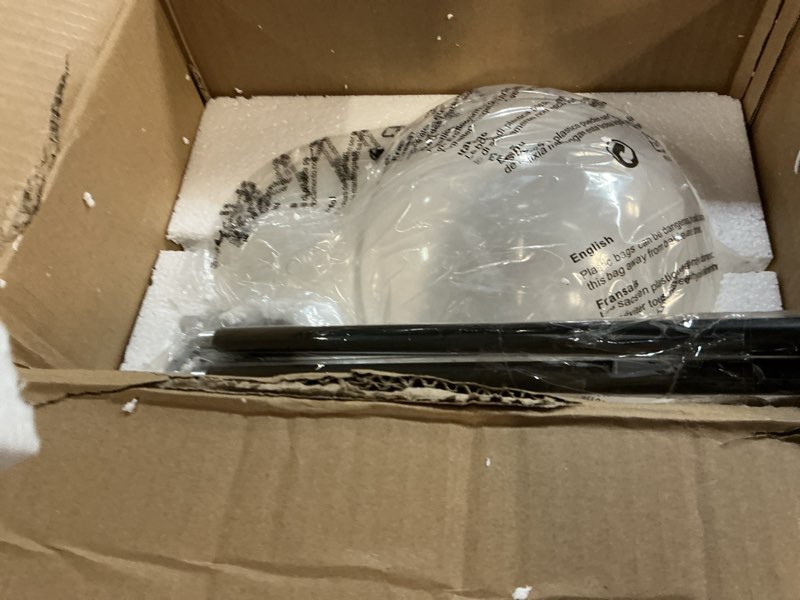 Condition photo showing Good Condition for black pendant lights kitchen island, 1-light 8" large globe glass hanging light fixtures with clear glass, modern kitchen pendant lighting over island for sink bathroom, os-jj528-1pbk black + clear glass 1-pack, dia 8" 1