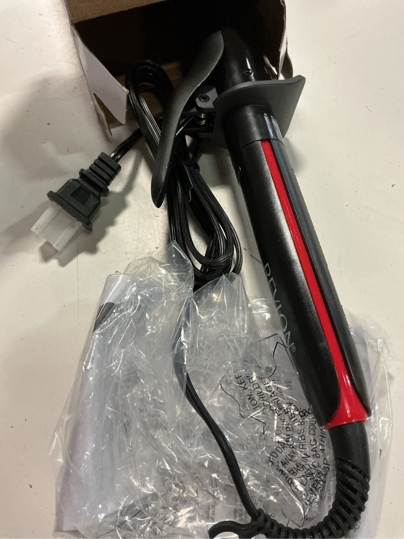 Condition photo showing As Is for revlon smoothstay 1-1/2" coconut oil-infused curling iron, black
