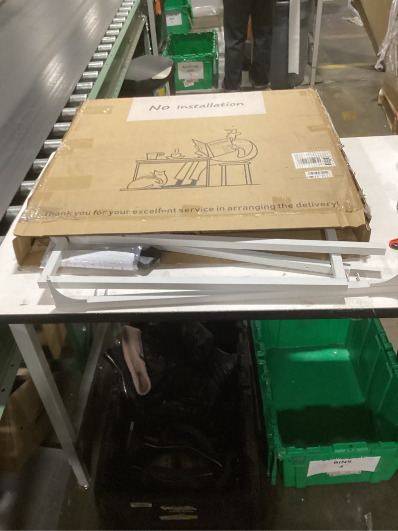 Condition photo showing New/Like New for Folding Desk - 31.5" Wood Top Foldable Desk for Small Spaces | No Assembly Required Compact Desk for Home Office, Writing, and Study White 31.5"W x 15.7"D