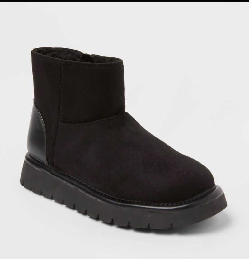 girls' honor faux suede style boots - cat & jack™ black 4