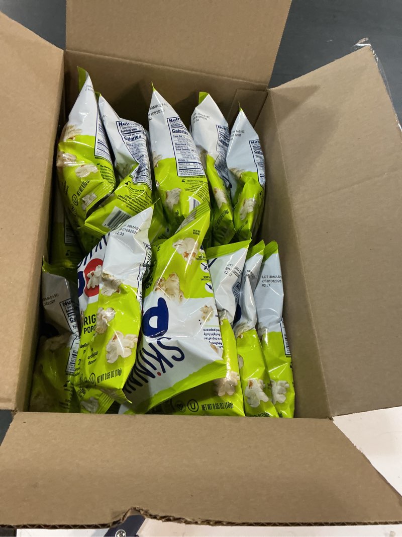 Condition photo showing Good Condition for ((BB 01/08/2026))SkinnyPop Popcorn, Original, Whole Grain, Dairy-Free Snack, 0.65oz Bags (30ct) Original 0.65 Ounce (Pack of 30)