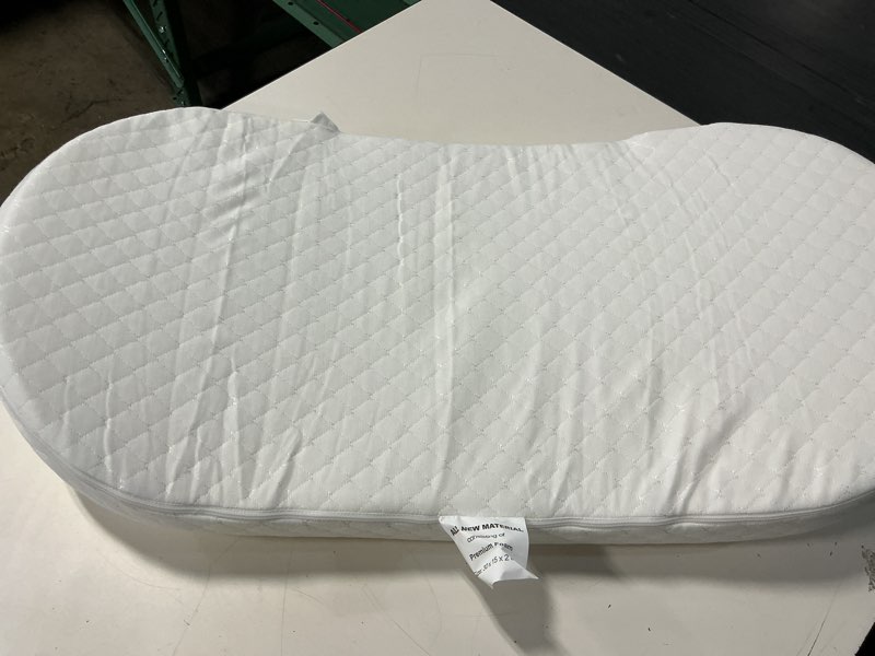 Condition photo showing Good Condition for pro goleem baby bassinet mattress, breathable waterproof soft cover, premium foam, compatible with dream on me lacy portable 2-in-1, oval 30\"x15\" cradle pad 30''x15''oval