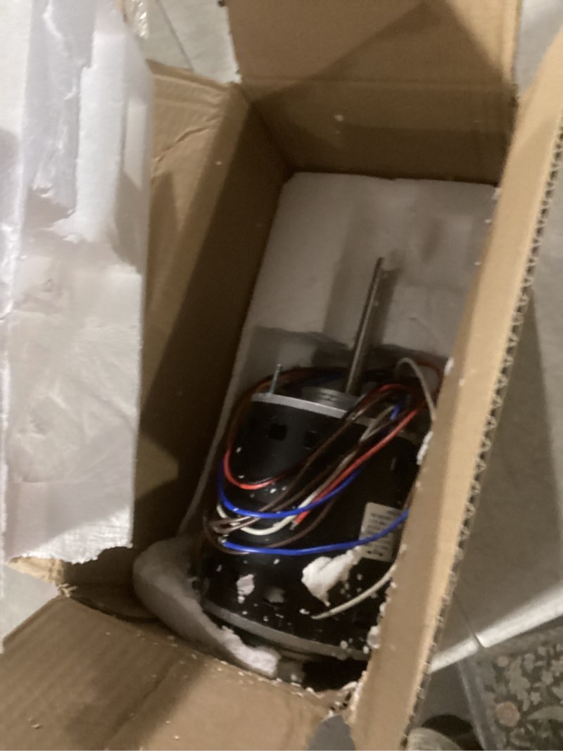 Condition photo showing As Is for furnace drive blower motor 3 speed 1/3 hp 115v 1075 rpm compatible with coleman a.o.smith f42f52a50 177128 024-35603-000 1468220p 1468-2309 f42b45a48