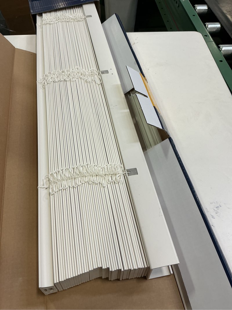 Condition photo showing Good Condition for LEVOLOR Foux Wood Blinds 2-in White 35 x 72 in. Includes hardware NEW 