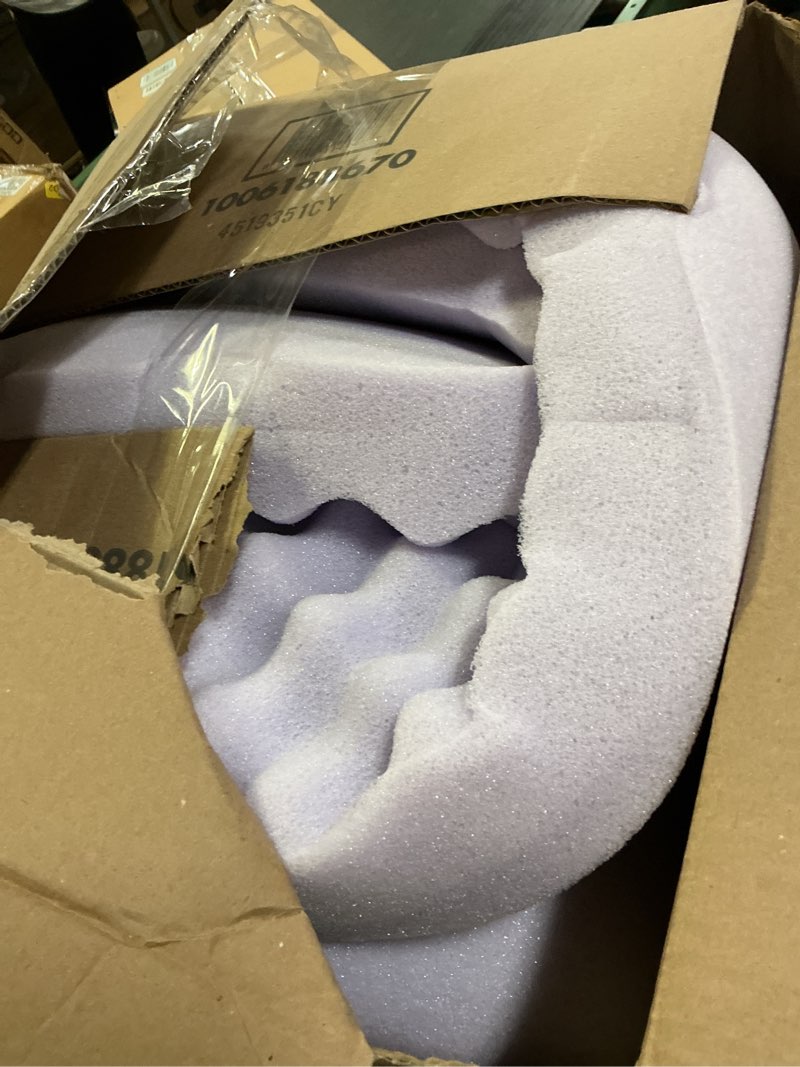 Condition photo showing As Is for Best Price Mattress 3 Inch Egg Crate Memory Foam Mattress Topper with Soothing Lavender Infusion, CertiPUR-US Certified, Dorm Essentials, Twin Twin 3 Inch Egg Crate