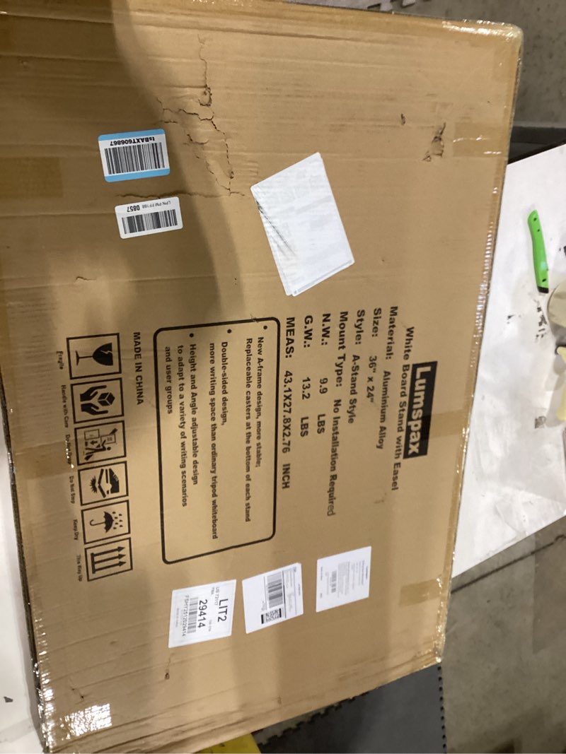 Condition photo showing Good Condition for Large Doubole Sided White Board with Stands, 36" x 24" A-Stand Dry Erase Easel, Portable Flip Chart Easel with Height Adjustable Design for Home, School, Office