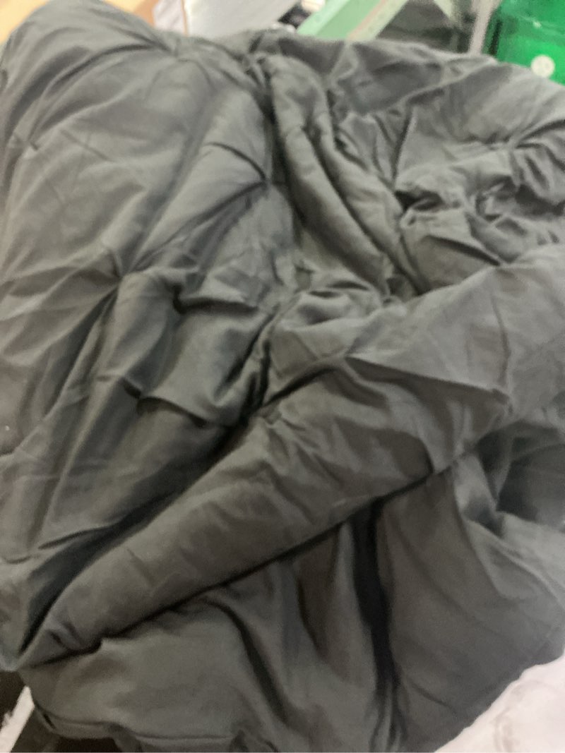 Condition photo showing Good Condition for CozyLux King Size Comforter Set Black, 7 Pieces Pintuck Bed in A Bag Black Comforter King Size, Pinch Pleat Bedding Set with All Season Comforter, Sheets, Pillowcases & Shams Black King