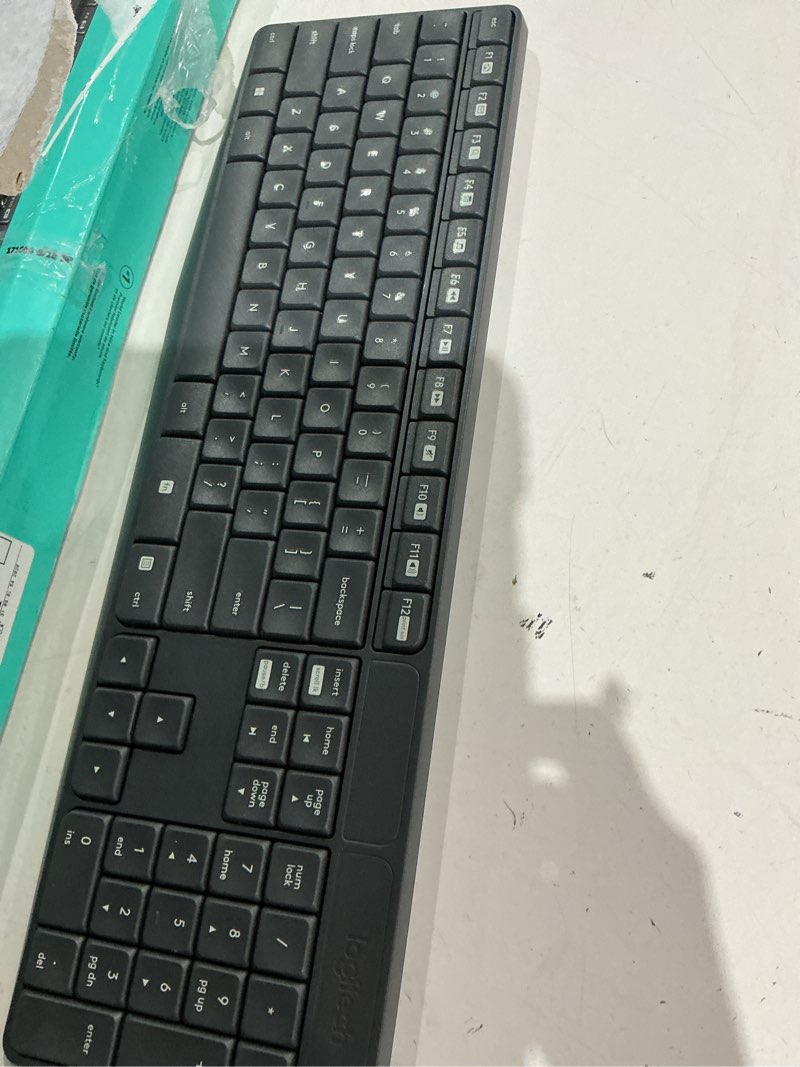 Condition photo showing As Is for logitech mk235 wireless keyboard and mouse combo for windows, 2.4 ghz wireless unifying usb receiver, 15 fn keys, long battery life, compatible with pc, laptop