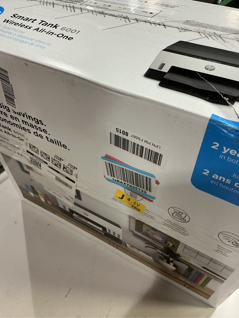 Condition photo showing Good Condition for HP Smart Tank 6001 Wireless All-in-One Ink Tank Printer, Scanner, Copier with 2 Years of Ink Included, Best-for-Home, Cartridge-Free Refillable, AI-Enabled (2H0B9A)