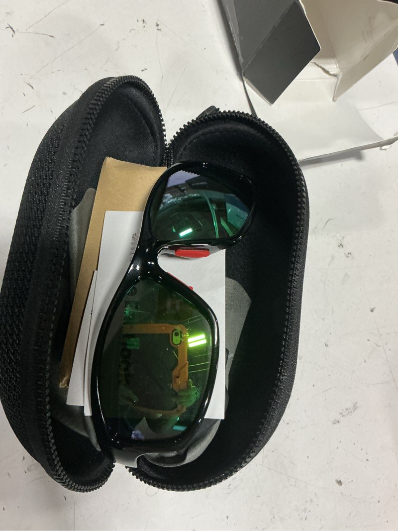 Condition photo showing Good Condition for bnus polarized corning glass lens sunglasses for men fishing & driving | skin-friendly no-paint frame, spring hinges, scratch-resistant lenses; ideal for running, cycling and all-day wear b7248-black/green mirrored polarized glass