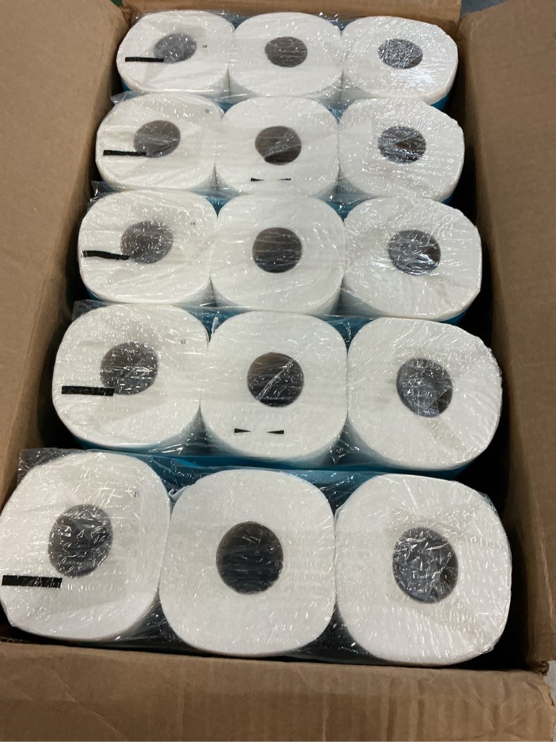 Condition photo showing New/Like New for amazon basics 2-ply soft toilet paper, 30 rolls (5 packs of 6), 350 sheets per roll, septic safe, equivalent to 185 regular rolls