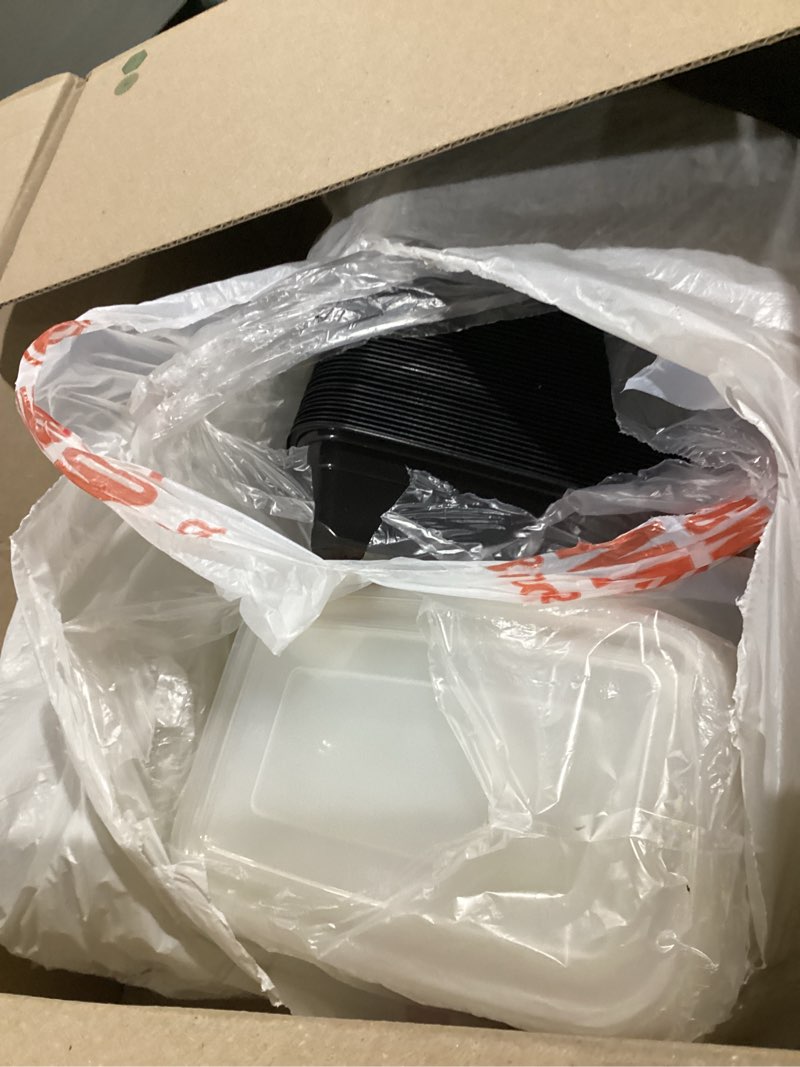 Condition photo showing Good Condition for glotoch express meal prep containers with lids 32oz 100 pack (200 piece) | reusable sturdy food containers leakproof airtight microwave freezer safe plastic bento lunch boxes for to go takeout