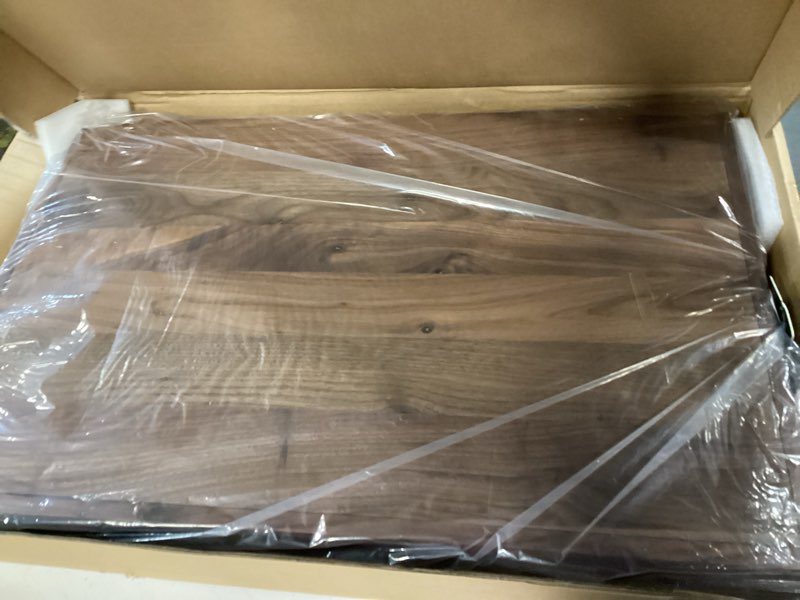 Condition photo showing New/Like New for 28 x 18 Inches Extra Large Rectangle Black Walnut Wood Ottoman Tray with Handles, Serve Tea, Coffee or Breakfast in Bed, Classic Wooden Decorative Serving Tray