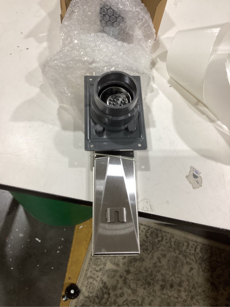 Condition photo showing Good Condition for Neodrain 18-Inch Linear Shower Drain, Brushed 304 Stainless Steel, Silver, Modern Style, Removable Grate, Adjustable Feet, 2" Central Outlet, 36 L/min Flow, Fits US No-Hub Drain Base System Brushed With Base 18 IN