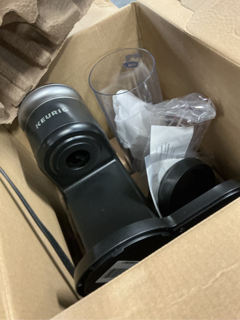 Condition photo showing As Is for keurig k-cafe essentials single serve k-cup pod coffee maker, black