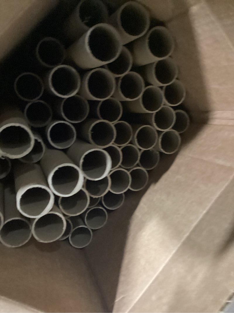 Condition photo showing As Is for box usa kraft mailing tubes with caps, 1 1/2" x 18", pack of 50, for shipping, storing, mailing, and protecting documents, blueprints and posters
