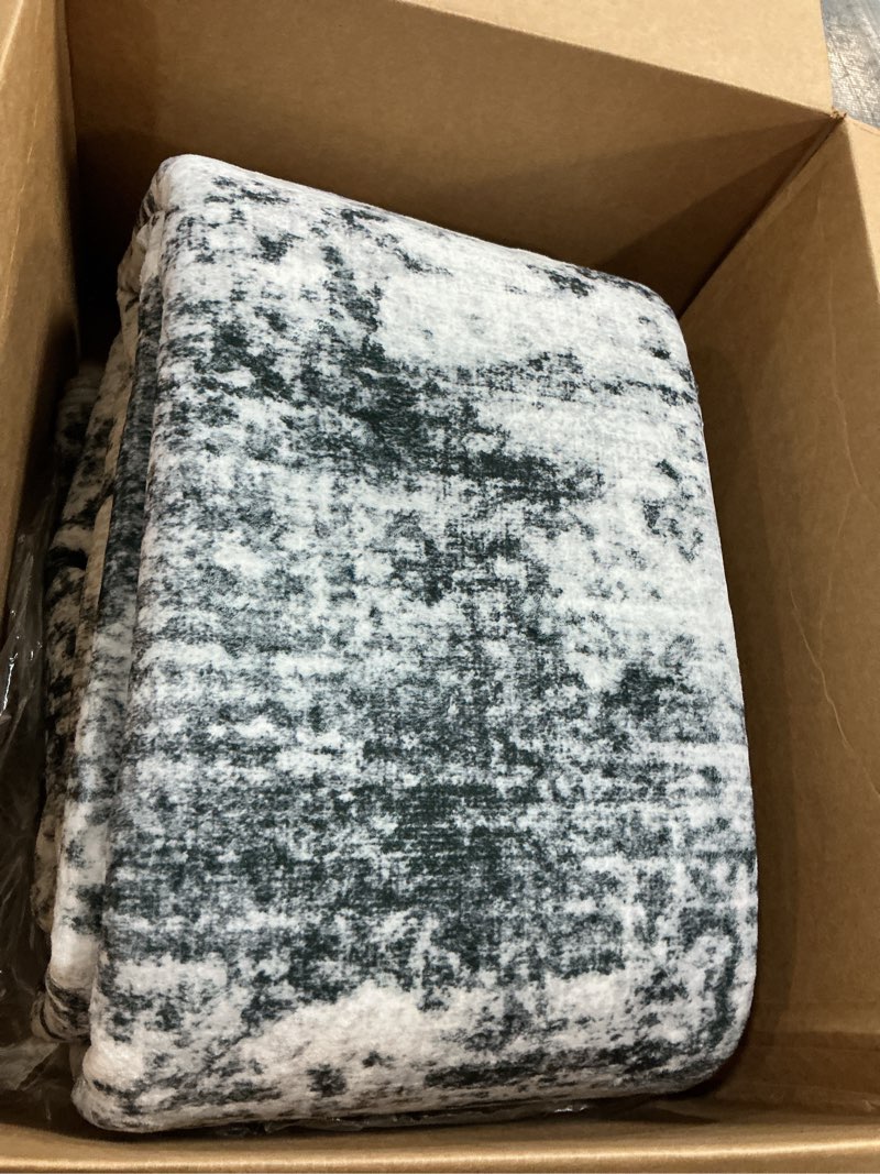 Condition photo showing Good Condition for (size large)area rugs for living room: washable abstract black badroom carpet | non-slip tpe backing makes this washable soft low-pile rug safe & durable, pet-friendly decor for dining