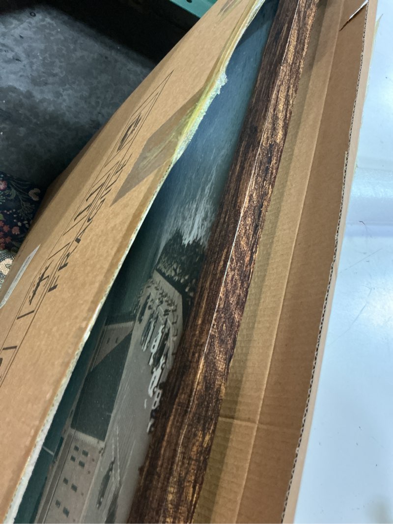 Condition photo showing Good Condition for bescrcl 24x32 picture frame brown, poster frames wall hanging, display pictures 24 x 32 without mat, 1 pack brown 24x32