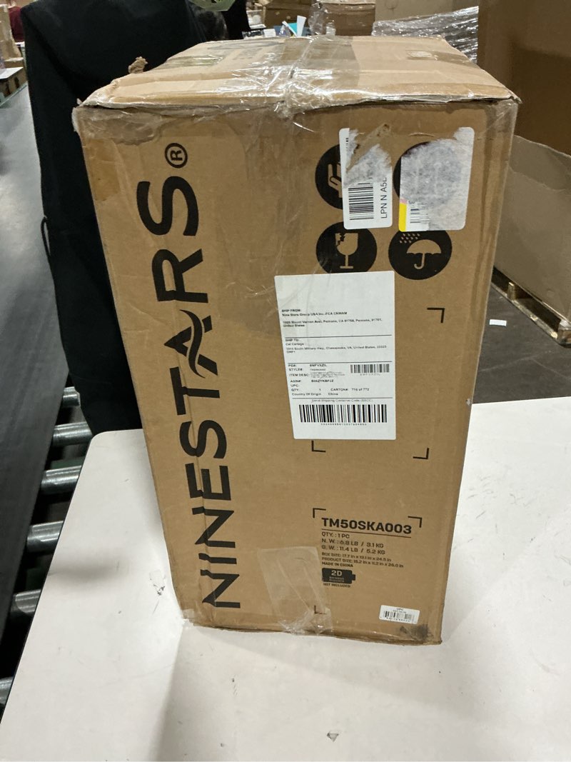 Condition photo showing As Is for NINESTARS DZT-50-28 Automatic Touchless Motion Sensor Rectangular Trash Can, 13 Gal, Black Trim