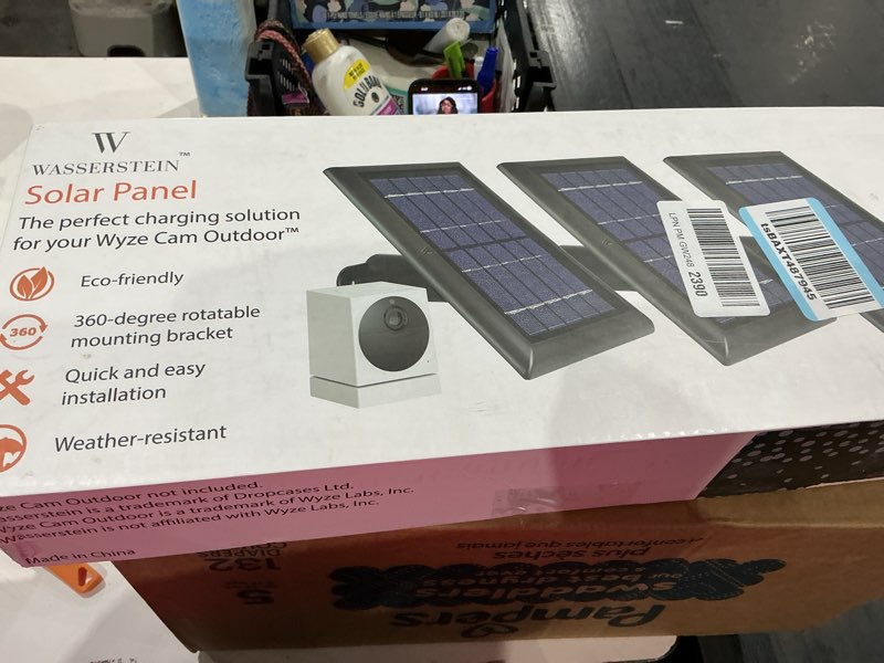 Condition photo showing New/Like New for wasserstein solar panel compatible with ring spotlight cam/plus/pro battery, stick up cam/pro & outdoor cam plus battery - continuous power for ring surveillance camera (2-pack, white) 2 pack white