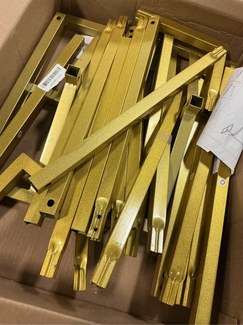 Condition photo showing As Is for 9.8ftx9.8ft wedding arch backdrop stand square metal rectangular arch frame balloon arch stand for wedding birthday party baby shower bridal shower photography decoration?gold? 9.8ft x 9.8ft gold
