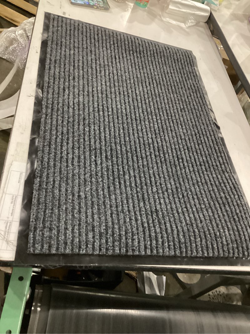 Condition photo showing Good Condition for front door mat 35"x23", heavy duty low profile door mat indoor entrance, absorbent & dirt resistant, easy clean non-slip welcome mat, commercial door rugs for entryway indoor outdoor, grey grey 3' x 2'