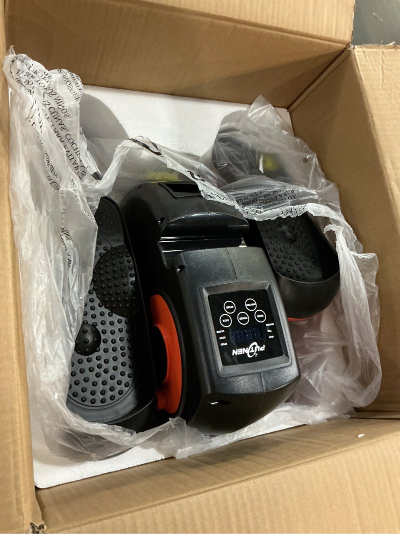 Condition photo showing New/Like New for putnen under desk elliptical machine, electric elliptical leg exerciser for seniors with 12 adjustable, portable quiet elliptical exercise machine, seated pedal exerciser with remote control orange