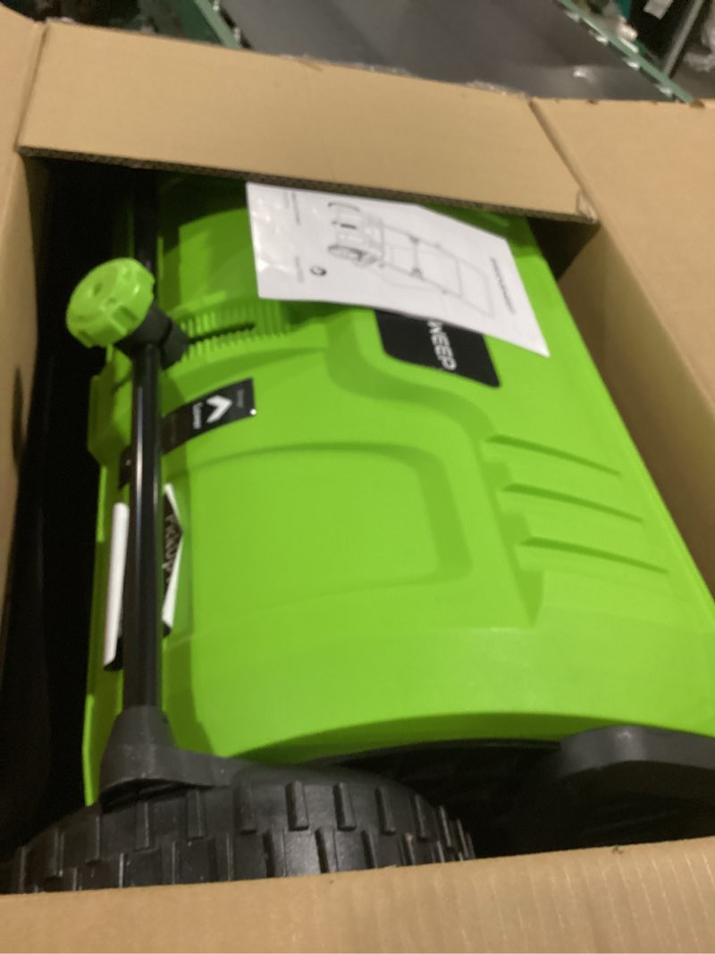 Condition photo showing Good Condition for pickup pro 2 leaf & lawn sweeper – push powered garden sweeper for grass clippings, leaves & debris – manual push yard sweeper with height adjustment & large collection hopper