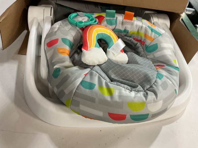 Condition photo showing Good Condition for Bright Starts Learn-to-Sit Baby Floor Seat, 2-Positions Grow with Infant, Portable Baby Chair, Includes Sensory Toys, Unisex, 4-12 Months, Playful Paradise Multicolored