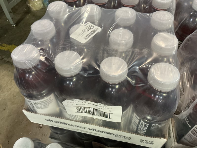 Condition photo showing New/Like New for Exp 02/23/26 vitaminwater XXX Açai Blueberry Pomegranate Nutrient Enhanced Flavored Water Beverage, 20 fl oz Bottles, 12 Pack XXX Açai Blueberry Pomegranate 20 fl oz (Pack of 12)