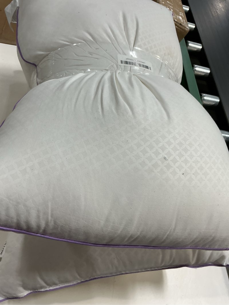 Condition photo showing As Is for jollyvogue bed pillows standard/full size set of 2, washable supportive bed pillows with super soft down alternative fill, luxury fluffy hotel quality for side, back, and stomach sleepers 2 standard