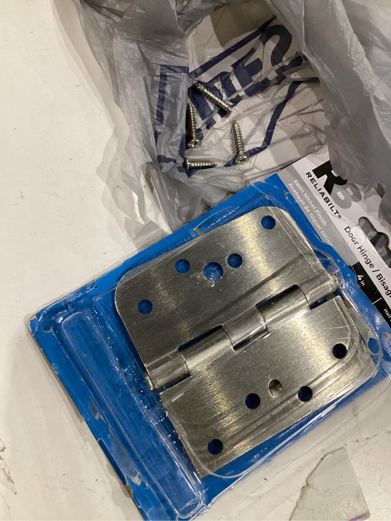 Condition photo showing Good Condition for reliabilt security 4-in h square satin nickel mortise interior door hinge